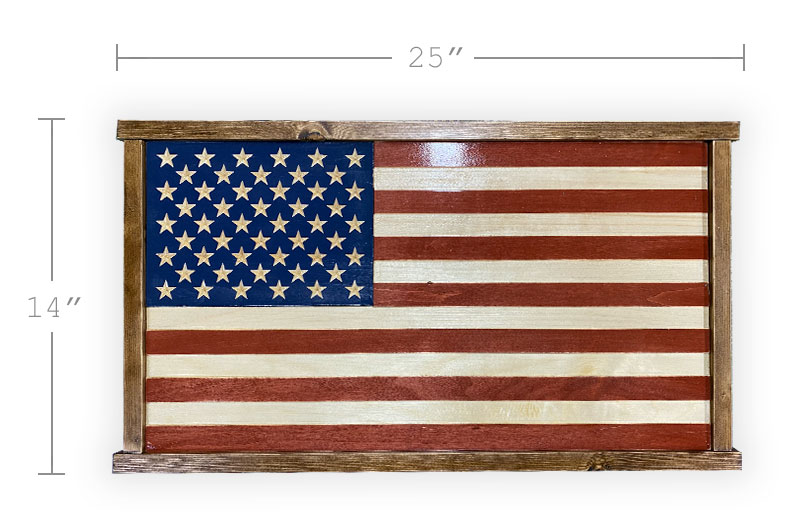 Wooden American Flag - Made of Solid Wood - Crafted in Michigan, USA